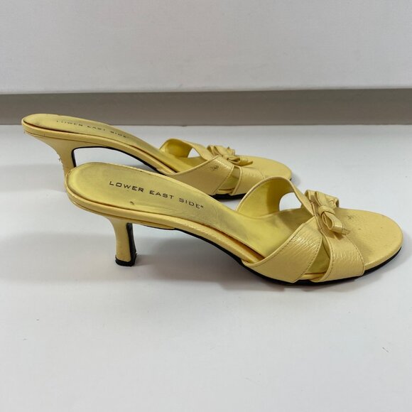 Womens Lower East Side Yellow Bow Slip-On Sandal Heels 2.5" Heel Spring Size 10 - Picture 4 of 11